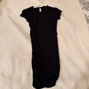 ARITZIA BLACK TIGHT BODYCON MINI TSHIRT DRESS 2 XS